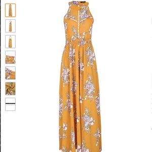 Yellow floral maxi dress NWT